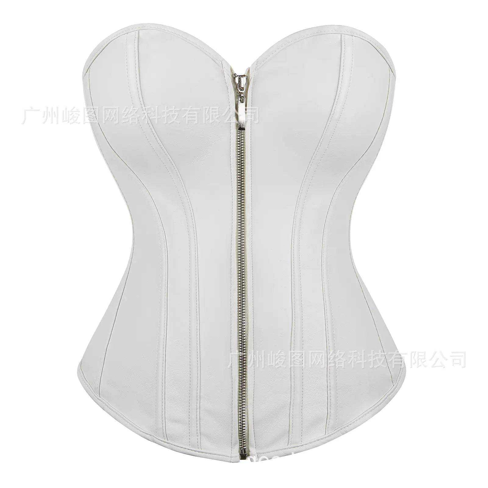 Gothic Punk PU Zipper Shaping Bodysuit for Women